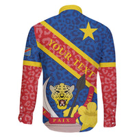 Congo DR Family Matching Off The Shoulder Long Sleeve Dress and Hawaiian Shirt Coat Of Arms Leopard Pattern - Wonder Print Shop