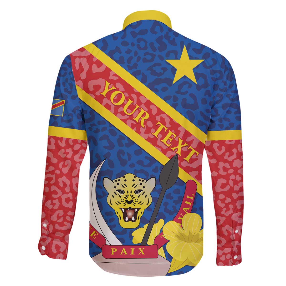 Congo DR Family Matching Puletasi and Hawaiian Shirt Coat Of Arms Leopard Pattern - Wonder Print Shop