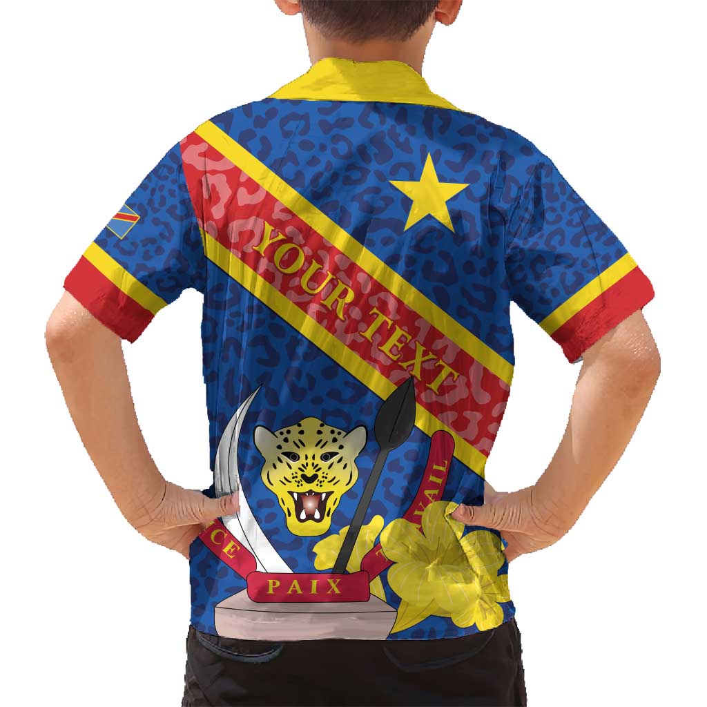 Congo DR Family Matching Tank Maxi Dress and Hawaiian Shirt Coat Of Arms Leopard Pattern - Wonder Print Shop