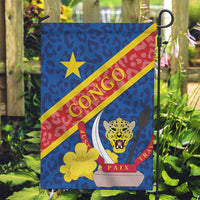 Congo DR Garden Flag Coat Of Arms Leopard Pattern - Wonder Print Shop