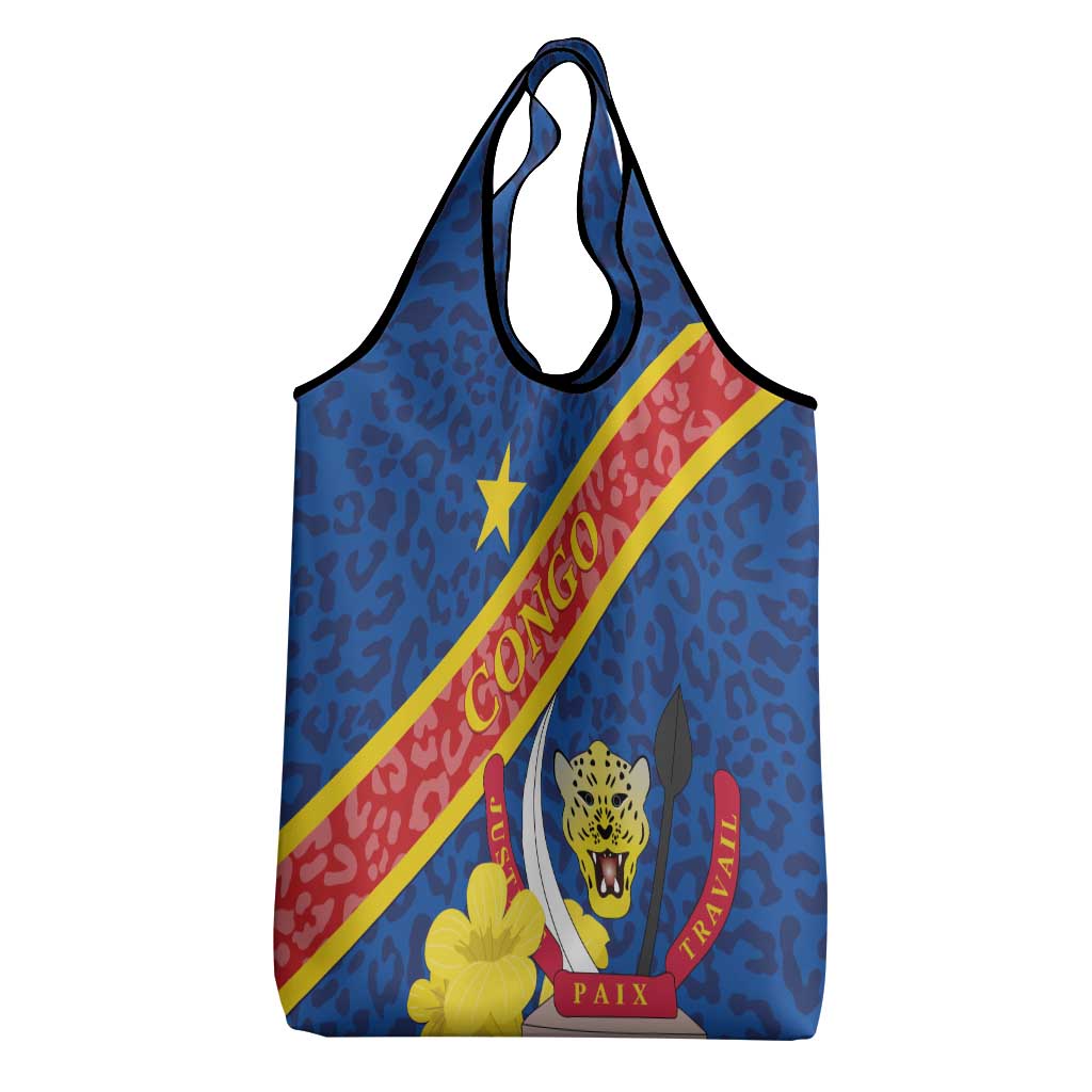 Congo DR Grocery Bag Coat Of Arms Leopard Pattern