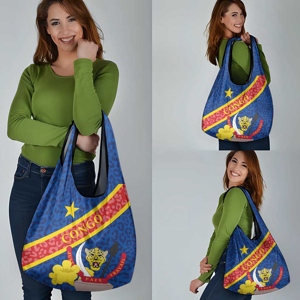 Congo DR Grocery Bag Coat Of Arms Leopard Pattern