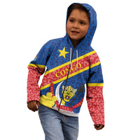 Congo DR Kid Hoodie Coat Of Arms Leopard Pattern - Wonder Print Shop