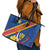 Congo DR Leather Tote Bag Coat Of Arms Leopard Pattern - Wonder Print Shop