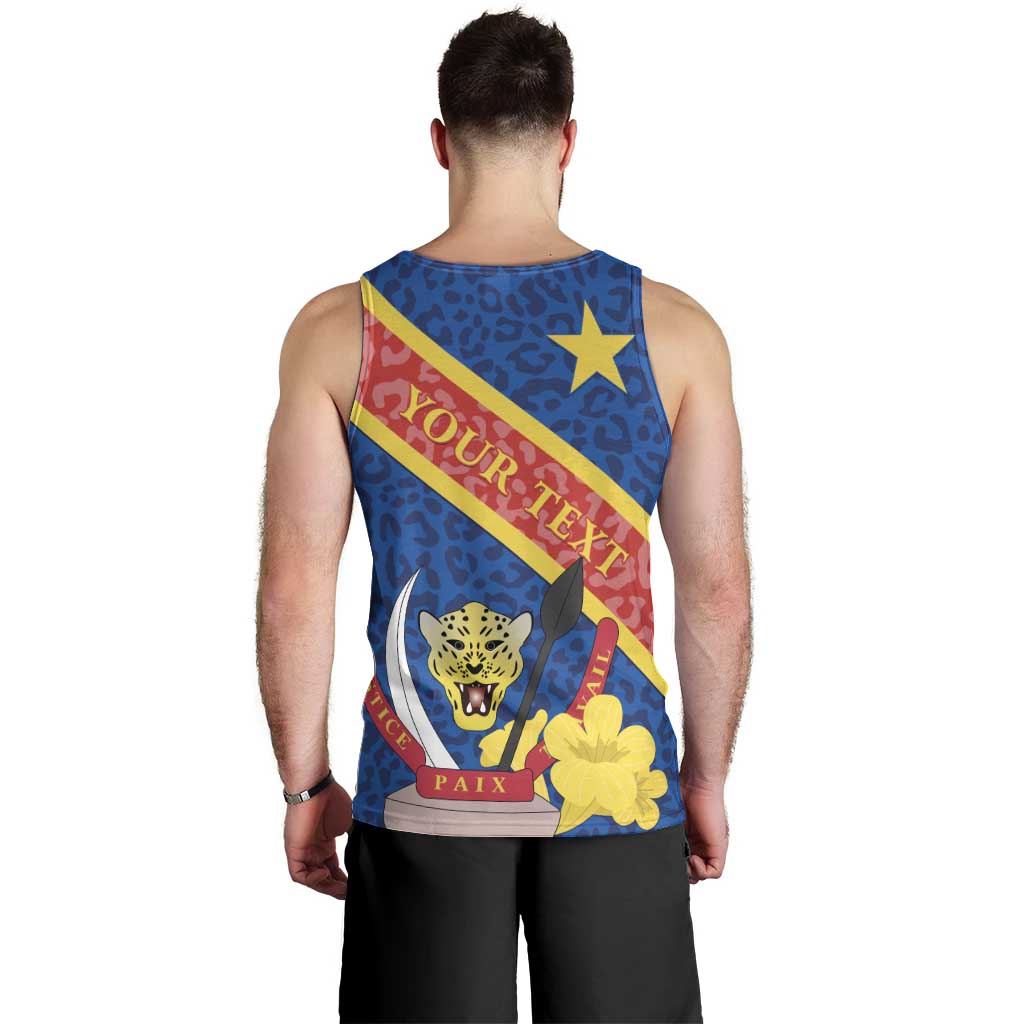 Congo DR Men Tank Top Coat Of Arms Leopard Pattern - Wonder Print Shop