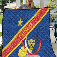 Congo DR Quilt Coat Of Arms Leopard Pattern - Wonder Print Shop