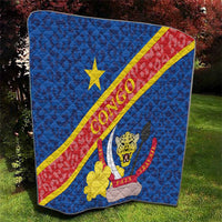 Congo DR Quilt Coat Of Arms Leopard Pattern - Wonder Print Shop