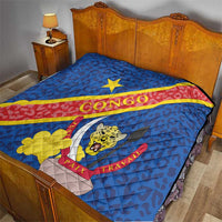 Congo DR Quilt Coat Of Arms Leopard Pattern - Wonder Print Shop