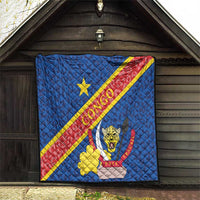 Congo DR Quilt Coat Of Arms Leopard Pattern - Wonder Print Shop