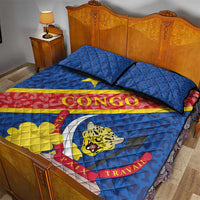 Congo DR Quilt Bed Set Coat Of Arms Leopard Pattern - Wonder Print Shop