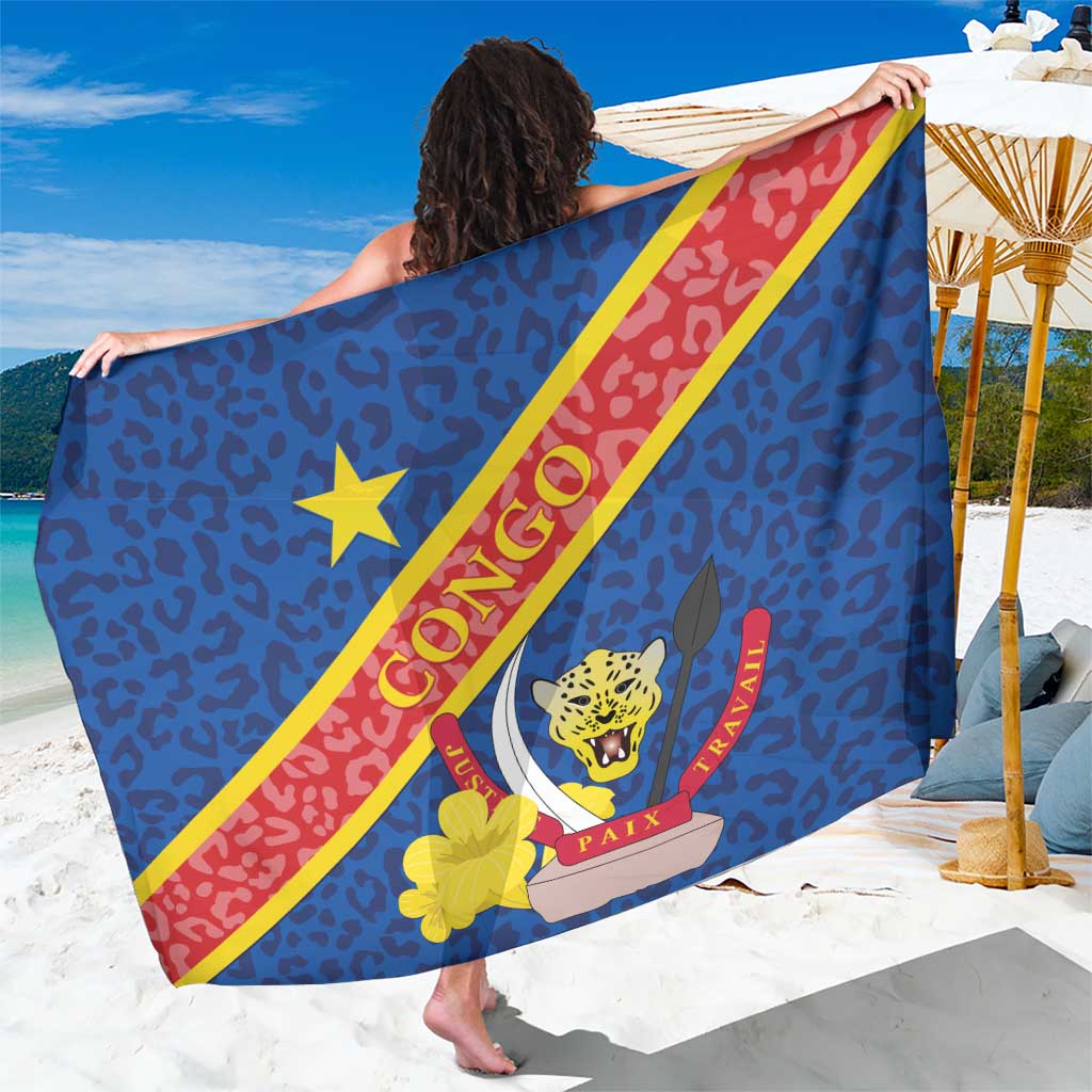 Congo DR Sarong Coat Of Arms Leopard Pattern - Wonder Print Shop