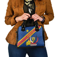 Congo DR Shoulder Handbag Coat Of Arms Leopard Pattern