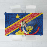 Congo DR Tablecloth Coat Of Arms Leopard Pattern - Wonder Print Shop