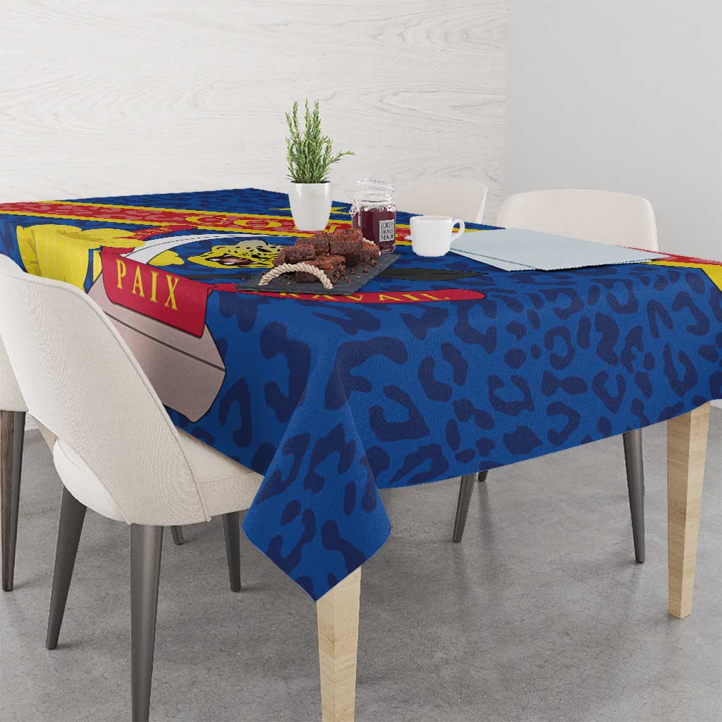 Congo DR Tablecloth Coat Of Arms Leopard Pattern - Wonder Print Shop