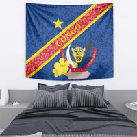 Congo DR Tapestry Coat Of Arms Leopard Pattern - Wonder Print Shop