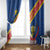 Congo DR Window Curtain Coat Of Arms Leopard Pattern - Wonder Print Shop