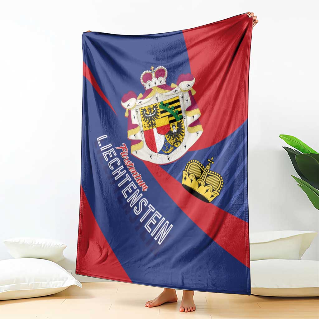 Liechtenstein Blanket Coat Of Arms Blue Red Color