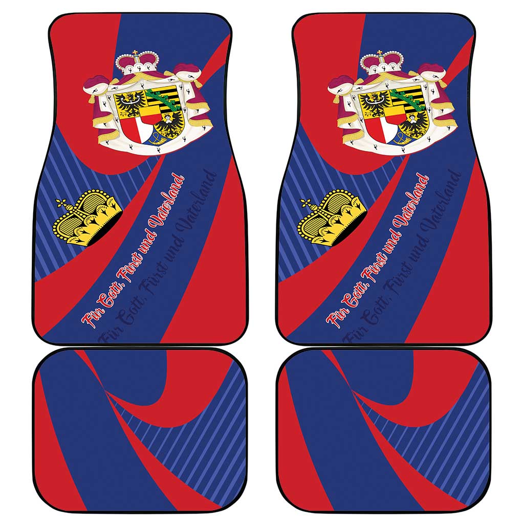 Liechtenstein Car Mats Coat Of Arms Blue Red Color - Wonder Print Shop