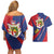 Liechtenstein Couples Matching Off Shoulder Short Dress and Hawaiian Shirt Coat Of Arms Blue Red Color - Wonder Print Shop