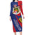 Liechtenstein Family Matching Long Sleeve Bodycon Dress and Hawaiian Shirt Coat Of Arms Blue Red Color - Wonder Print Shop