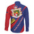 Liechtenstein Family Matching Off The Shoulder Long Sleeve Dress and Hawaiian Shirt Coat Of Arms Blue Red Color - Wonder Print Shop