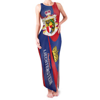 Liechtenstein Family Matching Tank Maxi Dress and Hawaiian Shirt Coat Of Arms Blue Red Color - Wonder Print Shop