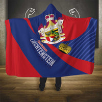 Liechtenstein Hooded Blanket Coat Of Arms Blue Red Color