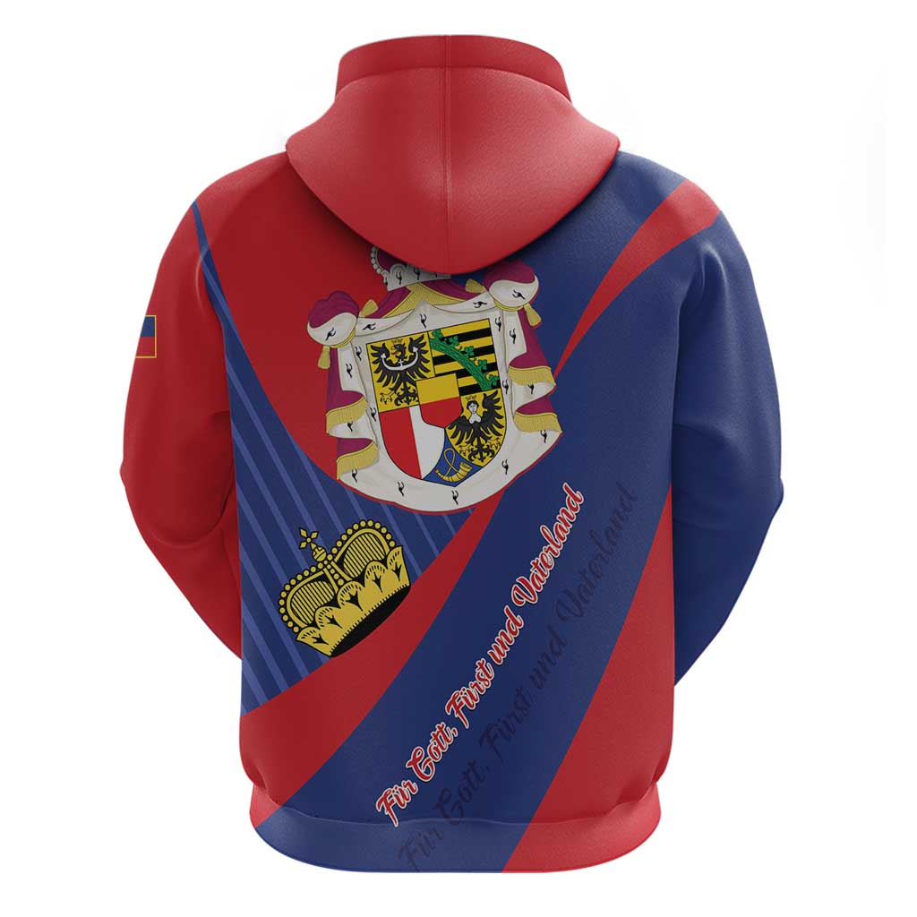 Liechtenstein Hoodie Coat Of Arms Blue Red Color - Wonder Print Shop