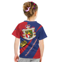 Liechtenstein Kid T Shirt Coat Of Arms Blue Red Color - Wonder Print Shop