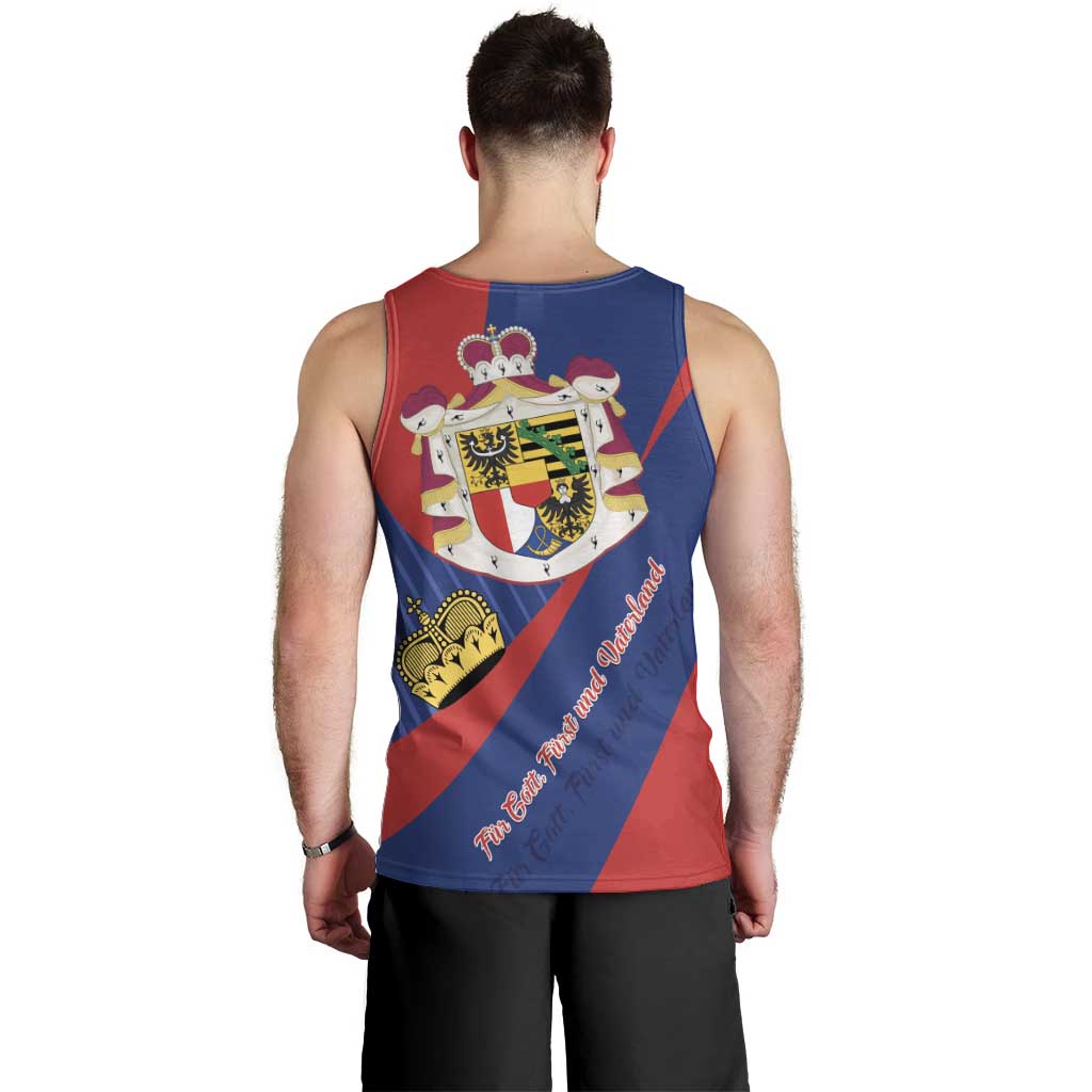 Liechtenstein Men Tank Top Coat Of Arms Blue Red Color - Wonder Print Shop