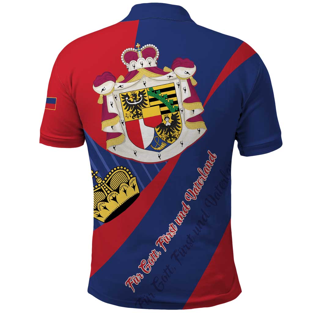 Liechtenstein Polo Shirt Coat Of Arms Blue Red Color - Wonder Print Shop