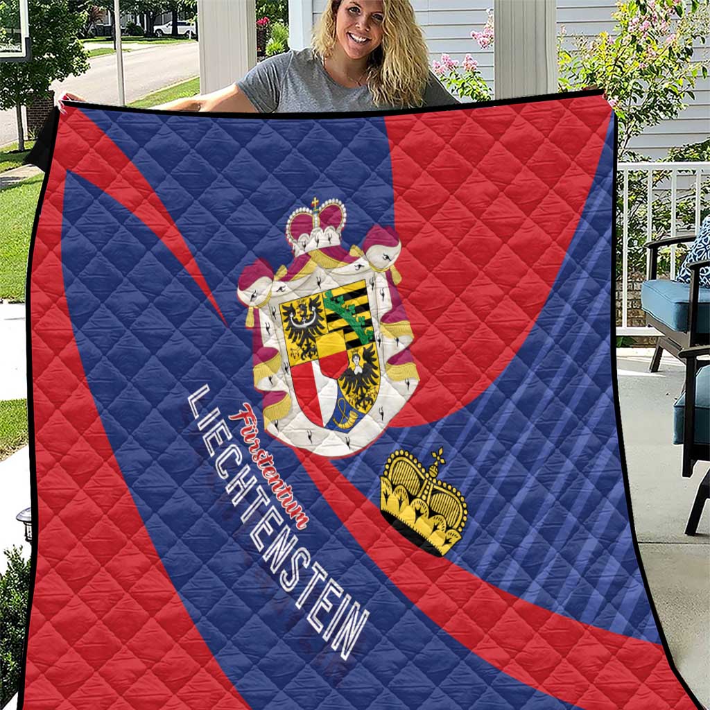 Liechtenstein Quilt Coat Of Arms Blue Red Color - Wonder Print Shop
