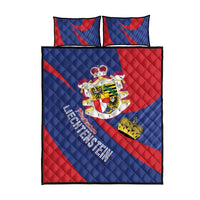 Liechtenstein Quilt Bed Set Coat Of Arms Blue Red Color - Wonder Print Shop