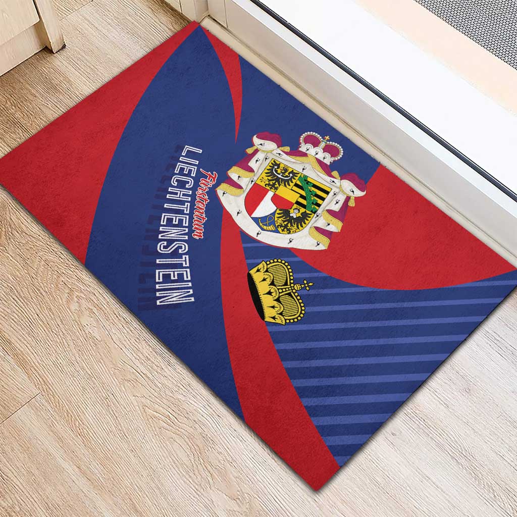 Liechtenstein Rubber Doormat Coat Of Arms Blue Red Color - Wonder Print Shop