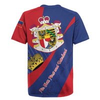 Liechtenstein Rugby Jersey Coat Of Arms Blue Red Color - Wonder Print Shop