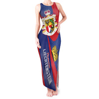 Liechtenstein Tank Maxi Dress Coat Of Arms Blue Red Color - Wonder Print Shop