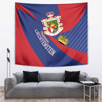 Liechtenstein Tapestry Coat Of Arms Blue Red Color - Wonder Print Shop