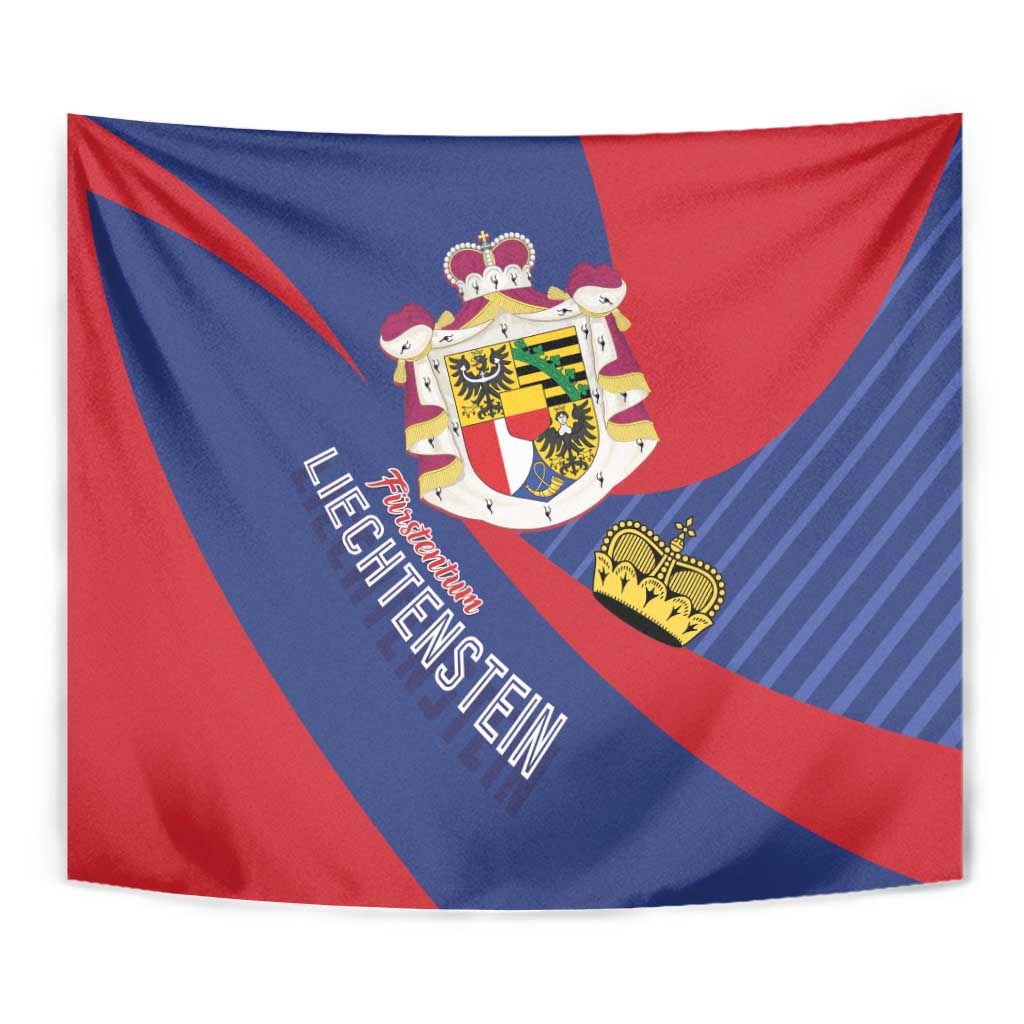 Liechtenstein Tapestry Coat Of Arms Blue Red Color - Wonder Print Shop