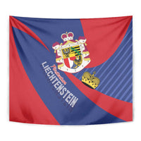 Liechtenstein Tapestry Coat Of Arms Blue Red Color - Wonder Print Shop