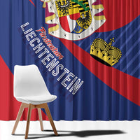 Liechtenstein Window Curtain Coat Of Arms Blue Red Color - Wonder Print Shop