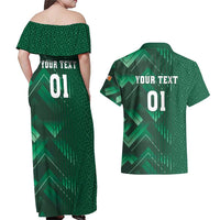 Ireland 2024 Rugby Couples Matching Off Shoulder Maxi Dress and Hawaiian Shirt Irish Shamrock Celtic Cross - Wonder Print Shop