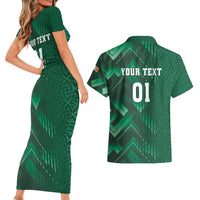 Ireland 2024 Rugby Couples Matching Short Sleeve Bodycon Dress and Hawaiian Shirt Irish Shamrock Celtic Cross - Wonder Print Shop