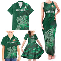 Ireland 2024 Rugby Family Matching Tank Maxi Dress and Hawaiian Shirt Irish Shamrock Celtic Cross - Wonder Print Shop