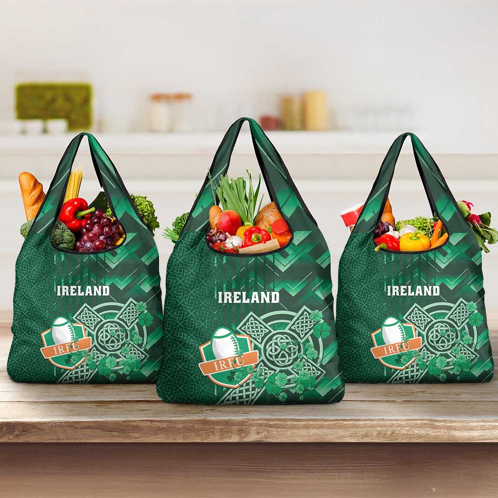 Ireland 2024 Rugby Grocery Bag Irish Shamrock Celtic Cross