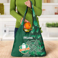 Ireland 2024 Rugby Grocery Bag Irish Shamrock Celtic Cross
