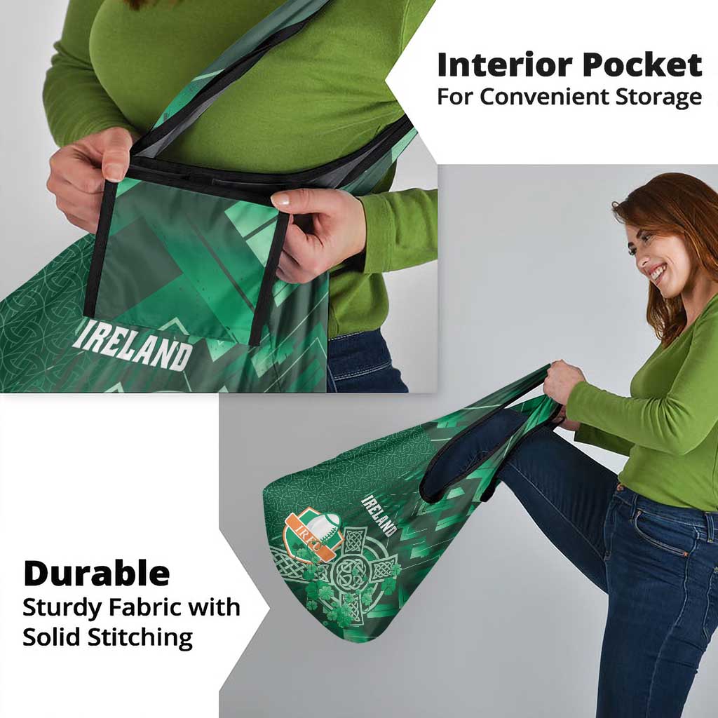Ireland 2024 Rugby Grocery Bag Irish Shamrock Celtic Cross