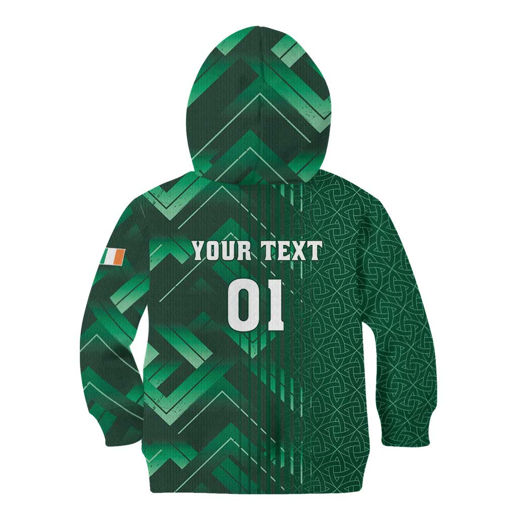 Ireland 2024 Rugby Kid Hoodie Irish Shamrock Celtic Cross LT01