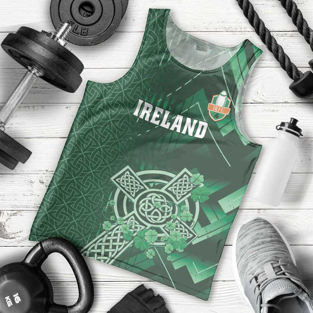Ireland 2024 Rugby Men Tank Top Irish Shamrock Celtic Cross - Wonder Print Shop