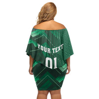 Ireland 2024 Rugby Off Shoulder Short Dress Irish Shamrock Celtic Cross - Wonder Print Shop