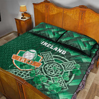 Ireland 2024 Rugby Quilt Bed Set Irish Shamrock Celtic Cross - Wonder Print Shop